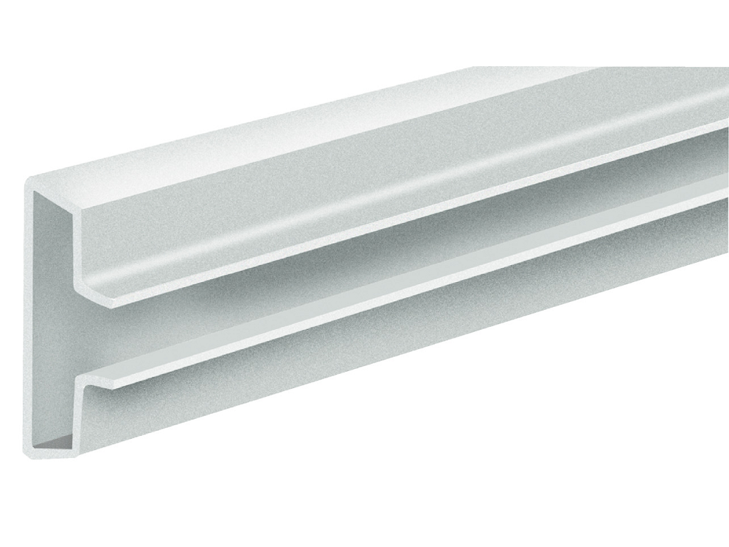 profilo di aggancio per pannello dogato mm2000 argento grezzo.png Profilo di Aggancio per Pannello Dogato da inserire nelle scanalature mm.2000 Argento Grezzo - immagine 1